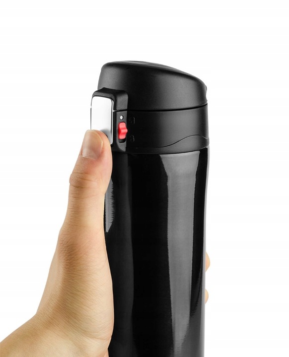 Kubek termiczny termos 440ml WYCIECZKĘ auta szkoły czarny SZCZELNY blokada