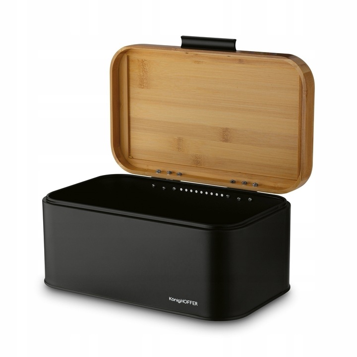 CHLEBAK STALOWY BAMBUSOWY POJEMNIK STALOWY NA BUŁKI CHLEB PIECZYWO BAMBUS