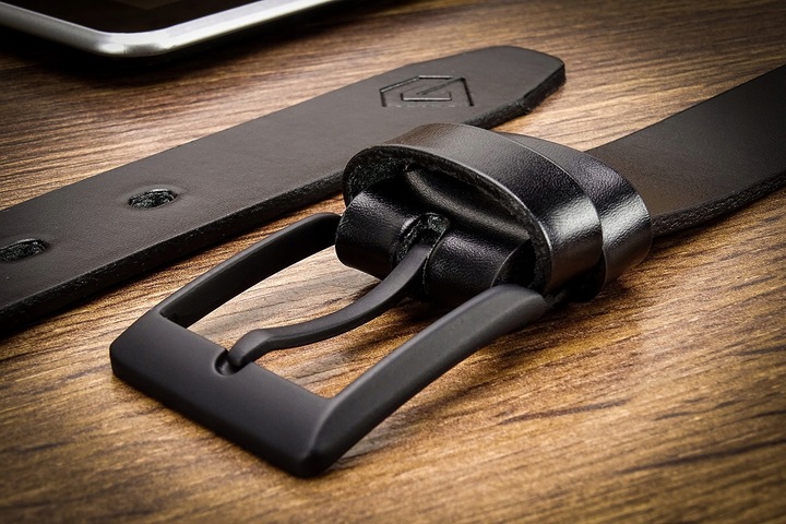 PASEK MĘSKI GRACIO CZARNA KLAMRA KLASYK Skórzany