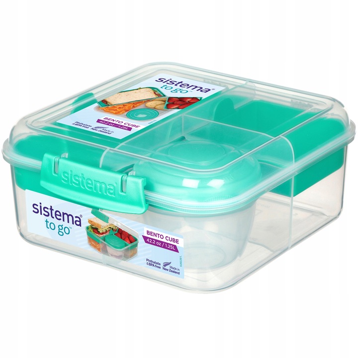 ŚNIADANIÓWKA SISTEMA LUNCHBOX POJEMNIK BOX BENTO 1250 ml Z PRZEGRÓDKAMI SOS