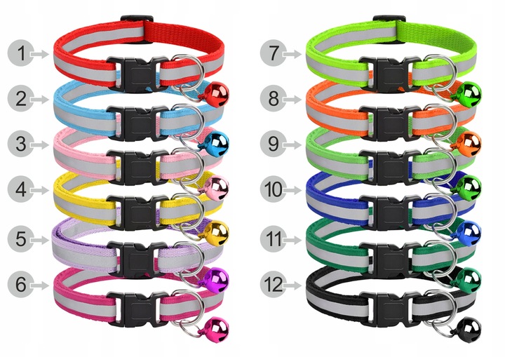 Odblaskowa Obroża Kota Psa dzwonek + Identyfikator