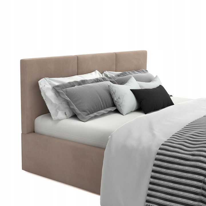 ŁÓŻKO TAPICEROWANE DO SYPIALNI 140x200 ŁÓŻKO PODWÓJNE Z POJEMNIKIEM