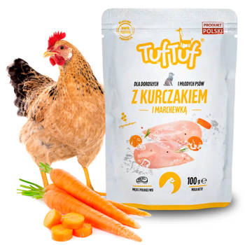 Mokra karma dla psa 65% mięsa saszetki 40 x 100g, zestaw Tuf Tuf mix smaków