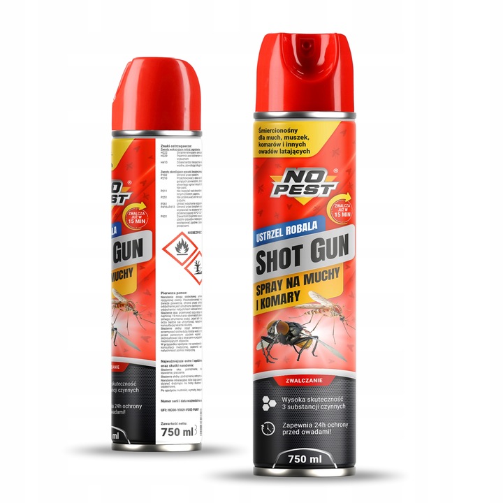 PREPARAT SPRAY ŚRODEK NA MUCHY MUSZKI OWOCÓWKI KOMARY NO PEST 750ML