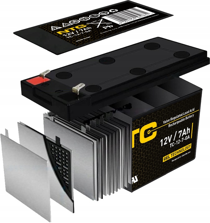 AKUMULATOR ŻELOWY BEZOBSŁUGOWY UPS 12V 7Ah (wymiar 7.2Ah, 7.5Ah, 9Ah, 10Ah)