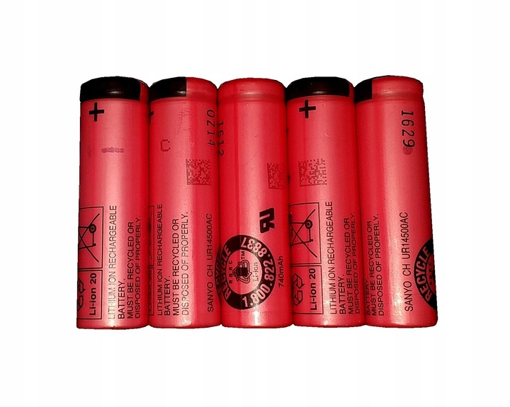Akumulator UR14500 Sanyo 5x740mAh 1.52A depakiet