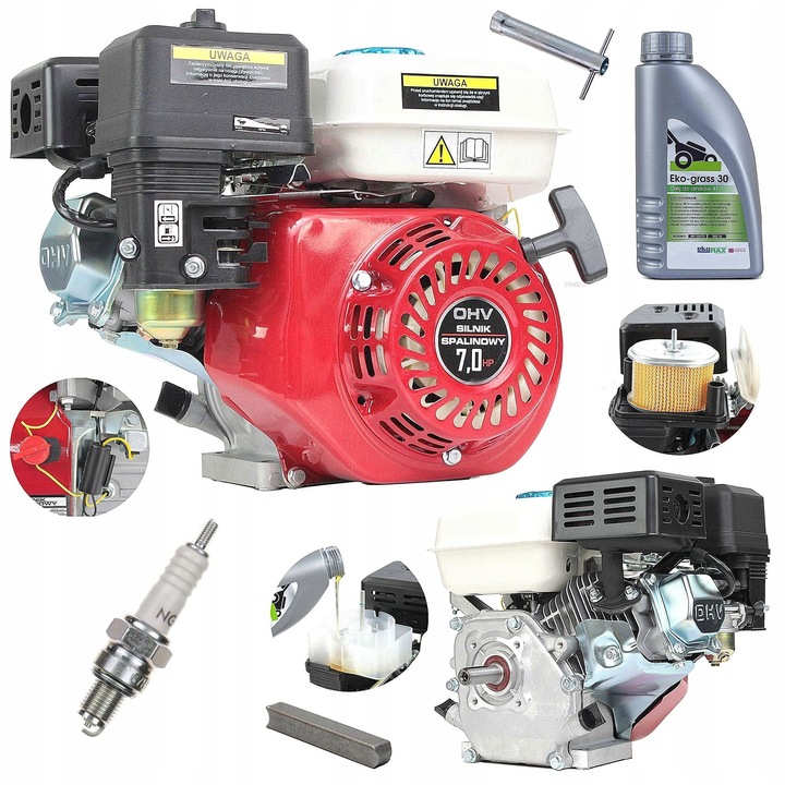 SILNIK SPALINOWY 7KM GX160 ZAGĘSZCZARKA AGREGAT+OLEJ+KLIN wałek 20mm