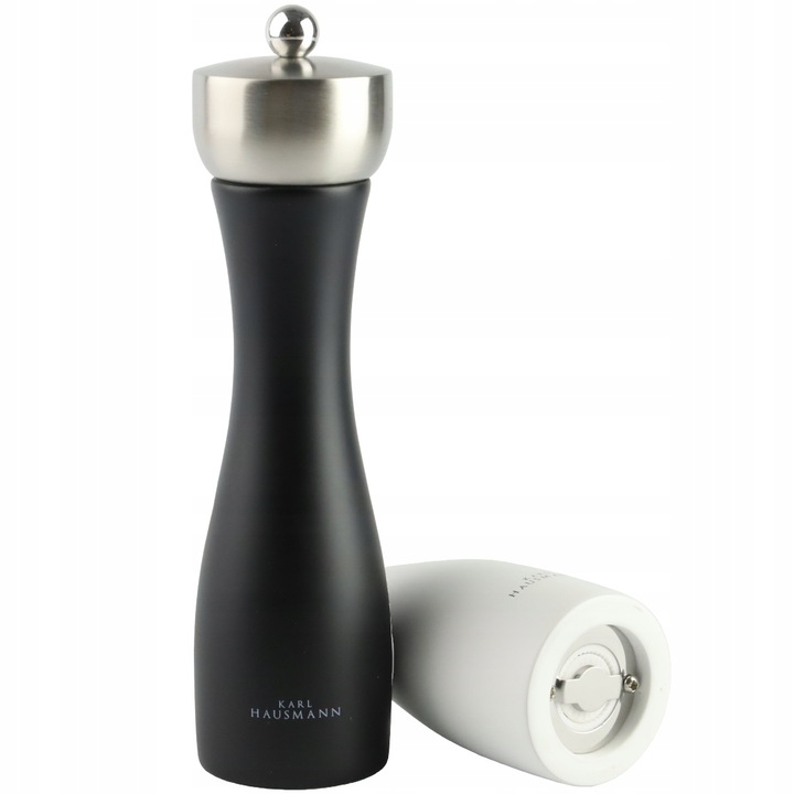 ZESTAW RĘCZNYCH MŁYNKÓW DO MIELENIA SOLI PIEPRZU PRZYPRAW BIAŁY I CZARNY