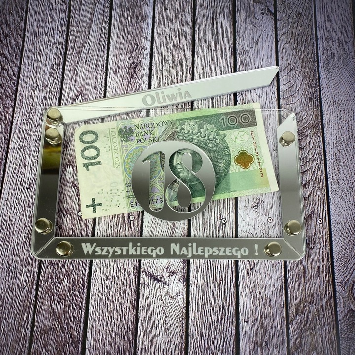 Srebrna Złota Koperta Kartka Pudełko Na Pieniądzę Urodziny 18 30 40