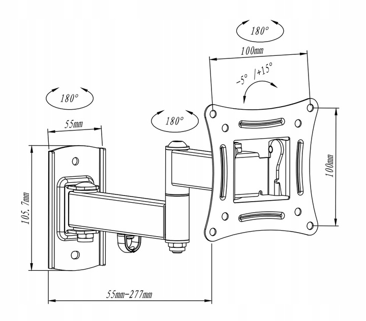 EXTRA MOCNY OBROTOWY UCHWYT DO MONITORA lub TELEWIZORA 10-32 cal Wieszak TV