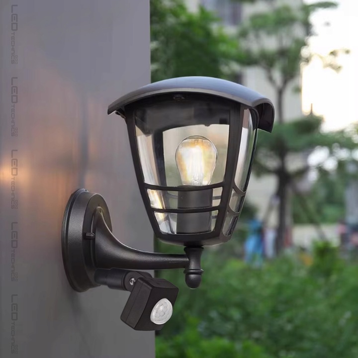 Lampa elewacyjna ogrodowa kinkiet zewnętrzny CZUJNIK RUCHU ZMIERZCHU