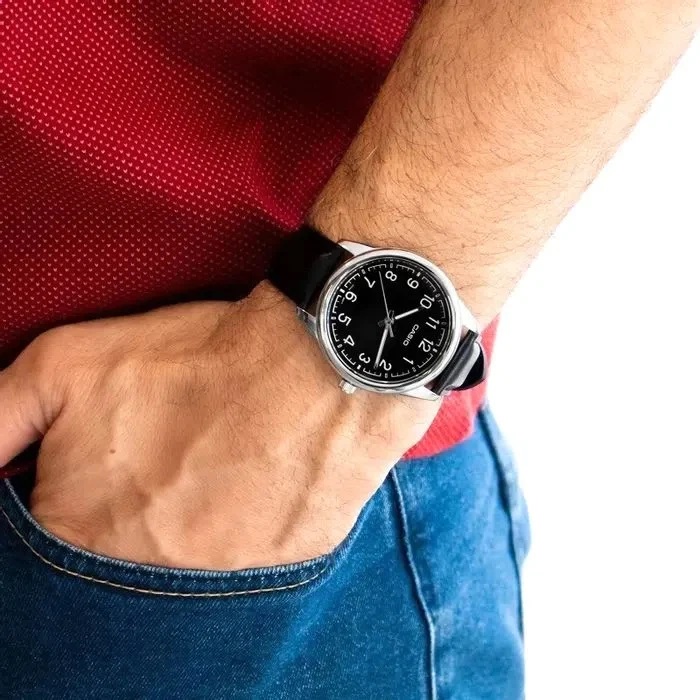 ZEGAREK MĘSKI CASIO MTP-V005L skórzany + BOX +GRAWER