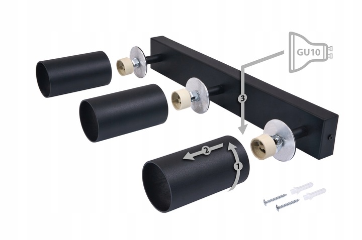 Lampa sufitowa szyna oprawa halogenowa LED 3x GU10