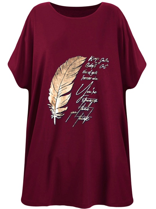 Luźna, swobodna bluzka z nadrukiem 48/50 4XL/5XL