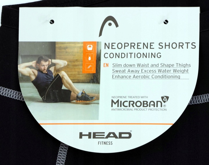 HEAD FITNESS Spodnie na siłownie szorty neopren Termiczne SIŁOWNIA Męskie L