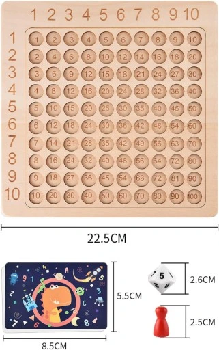 GRA PLANSZOWA TABLICZKA MNOŻENIA EDUKACYJNA NAUKA
