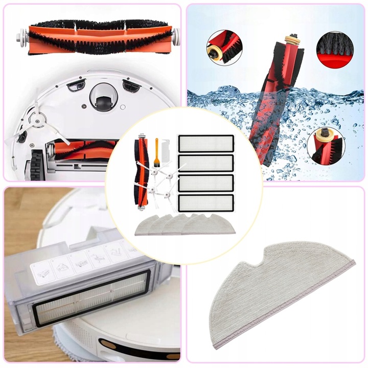 SZCZOTKI WAŁEK FILTRY PADY MOPY do XIAOMI MI ROBOROCK S50 S5 S6 MAX