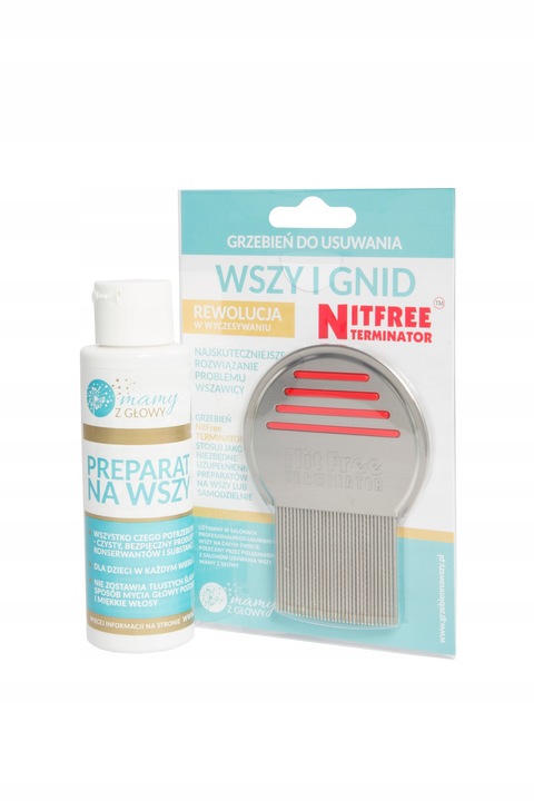 HIT na wszy NitFree Terminator PROFESJONALNY grzebień i płyn MAMY z GŁOWY
