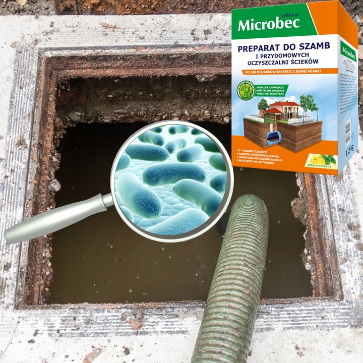 MICROBEC ULTRA Preparat Bakterie Do Szamba Aktywator Cytrynowe 1,2 KG