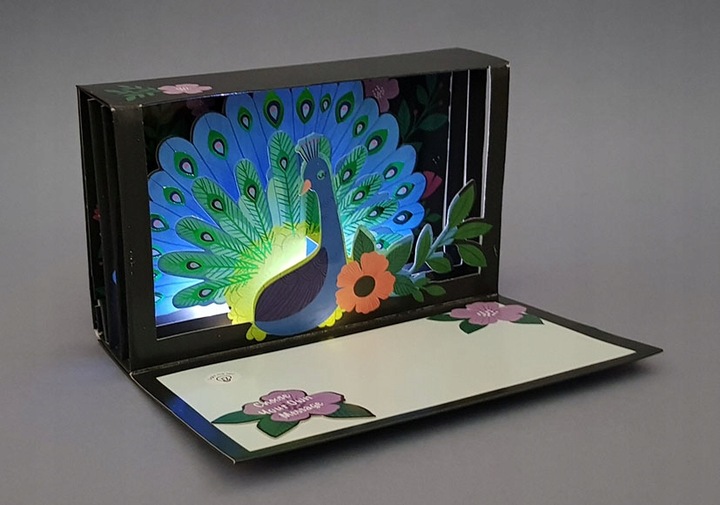 PAW kartka przestrzenna 3D ze światełkiem na różne okazje 18 20 30 40 50 60