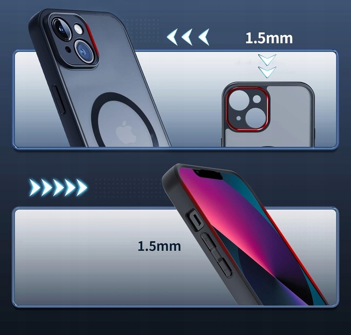 Etui do iPhone 13 iPhone 14 do MagSafe 360° MATT CASE OCHRONA APARATU Szkło
