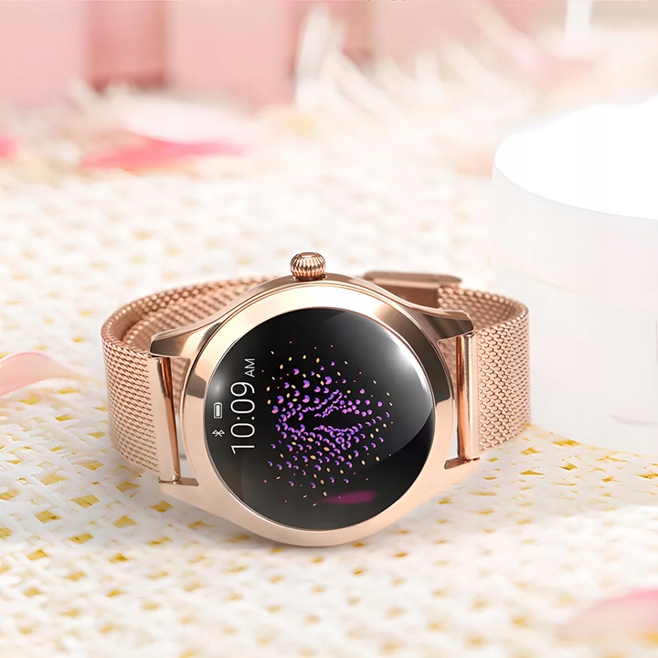 SMARTWATCH ZEGAREK DAMSKI DLA KOBIETY PULS SPORT POWIADOMIENIA MENU ZŁOTY