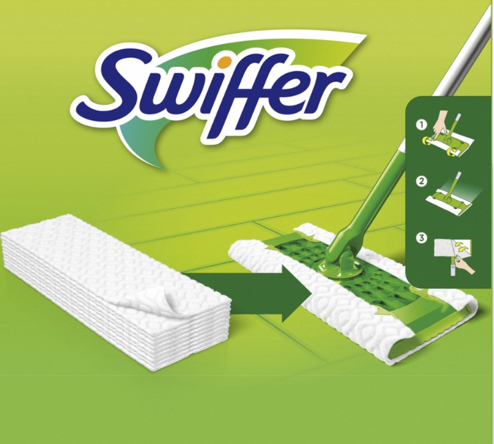 Swiffer Dry+Wet Kit Zestaw: mop, 8 suchych i 3 mokre chusteczki do kurzu