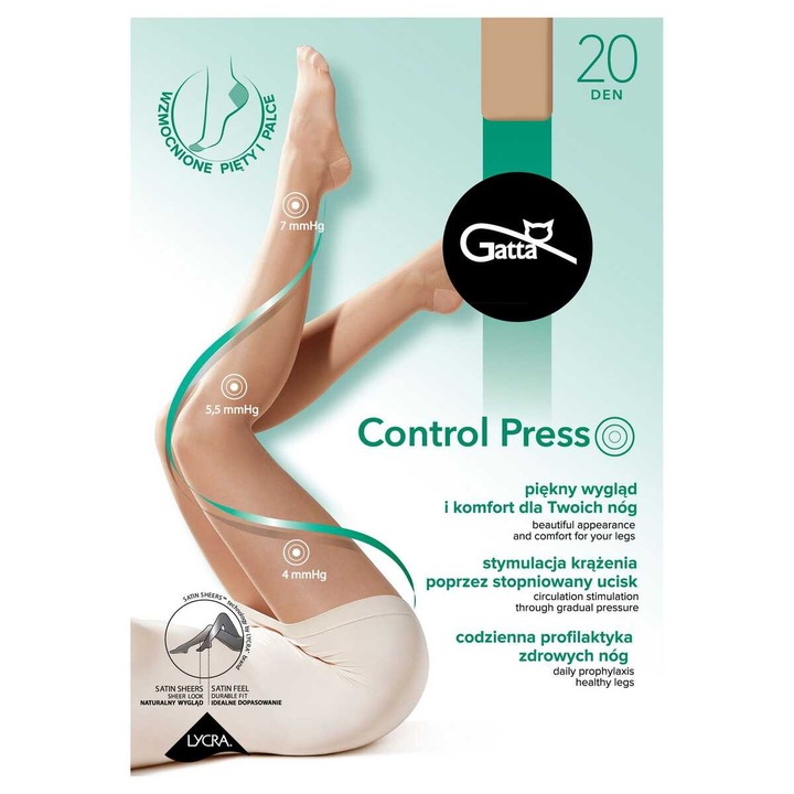 GATTA Rajstopy Control Press zdrowotne 20 den golden 5