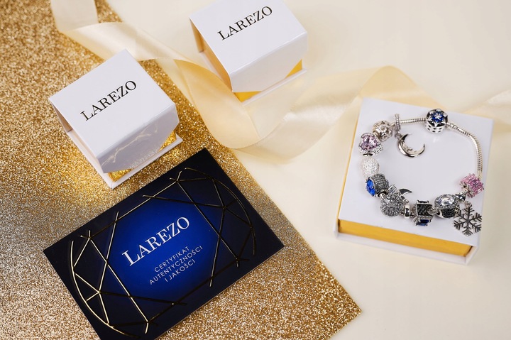 BRANSOLETKA srebrna modułowa charms zawieszka 18cm