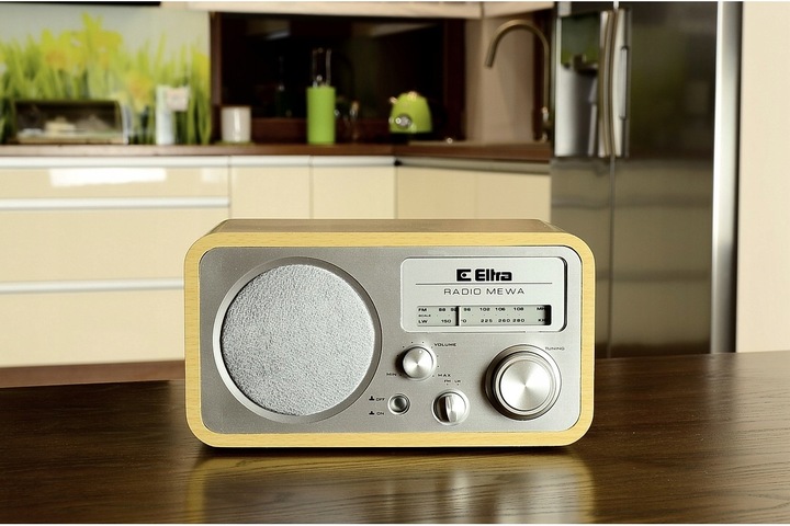 Radio Eltra Mewa FM/LW jasne srebrne drewno retro
