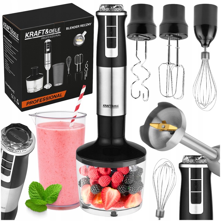 BLENDER RĘCZNY MIKSER WIELOFUNKCYJNY TRYB TURBO 1500 W KRUSZY LÓD 7W1