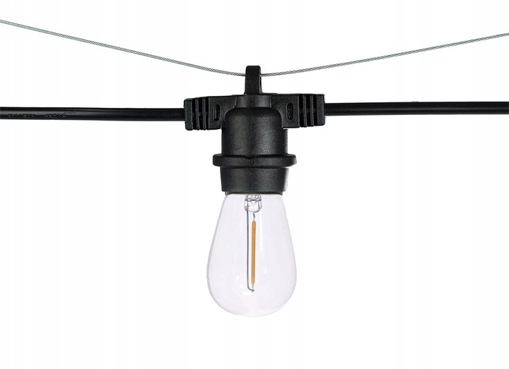 Girlanda ogrodowa Zewnętrzna Łańcuch Świetlny 10m + 10x żarówka LED E27