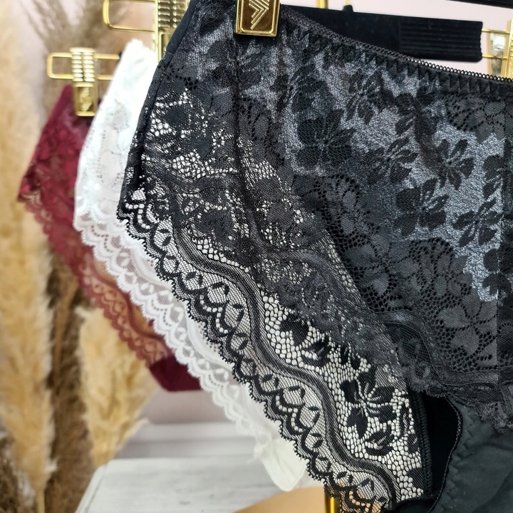 3x MAJTKI KORONKOWE Figi Bawełniane JAKOŚĆ 4XL/5XL