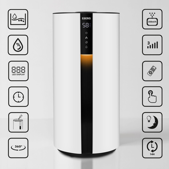 Nawilżacz powietrza dyfuzor HILO aromaterapia 35h pilot lampka LED