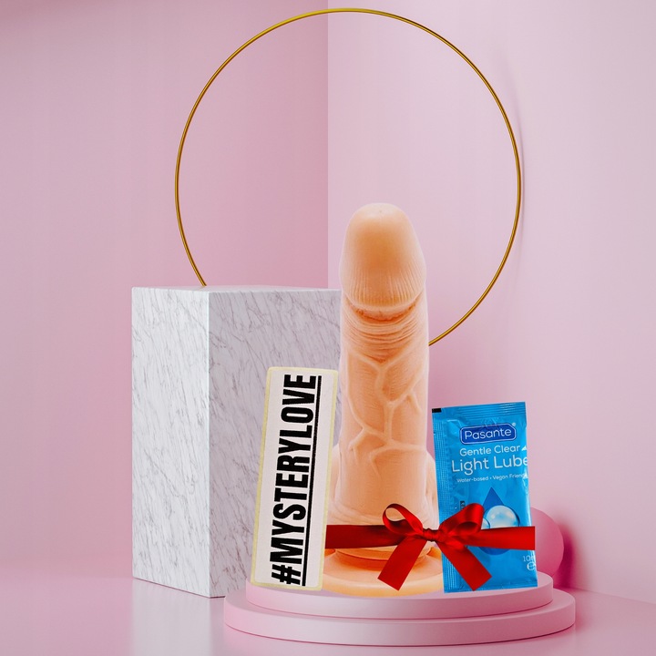 WIBRATOR DAMSKI Z PRZYSSAWKĄ DILDO MASAŻER REALISTYCZNY PENIS + GRATIS ŻEL