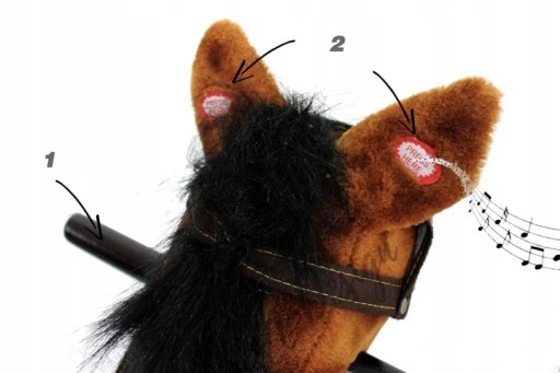 ŚPIEWAJĄCY KOŃ NA BIEGUNACH 74cm DUŻY BUJANY KONIK