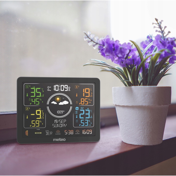 STACJA POGODOWA Z DCF METEO SP301 POGODYNKA HIGROMETR BAROMETR 3