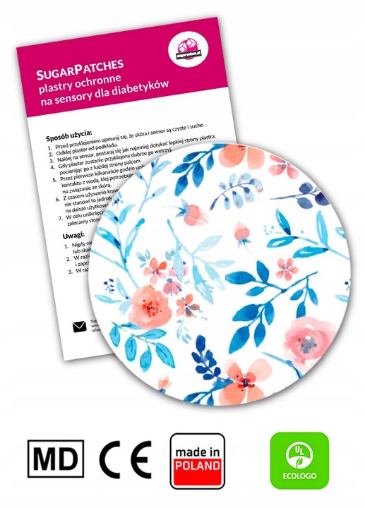 Freestyle Libre 2 plastry ochronne przylepce na sensor Kwiaty
