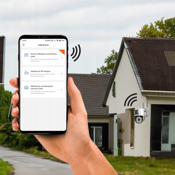 PODWÓJNA KAMERA WIFI IP SMART ZEWNĘTRZNA OBROTOWA QHD 2x 4MP ZOOM APLIKACJA