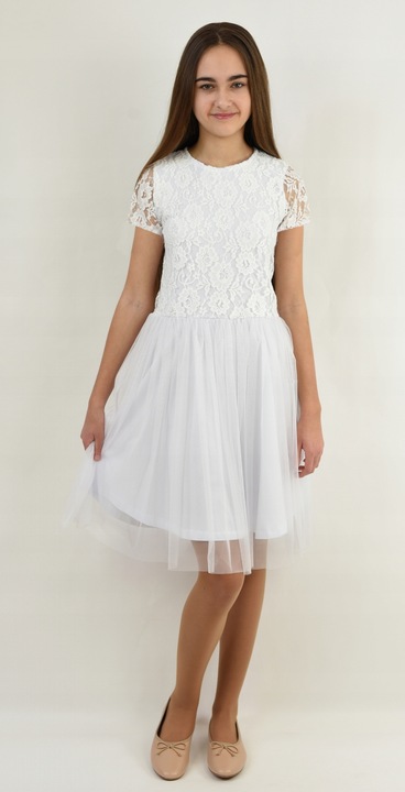 Millo SUKIENKA koronka BIAŁA komunia 146 CK72