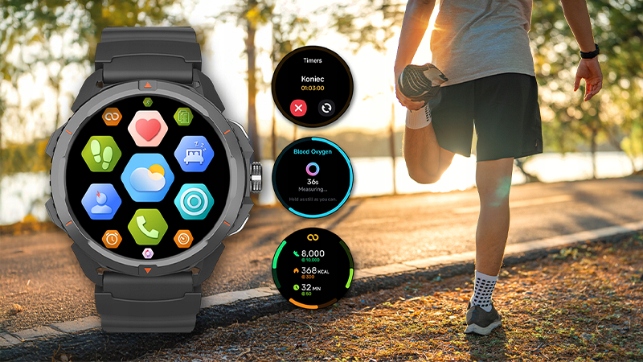 Wytrzymały Hammer Smartwatch 2 wodoodporny GPS SOS Duża bateria