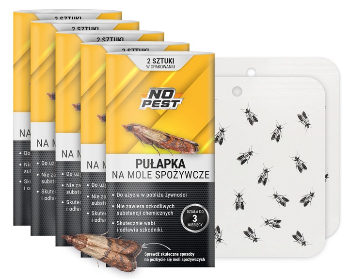 SILNA PUŁAPKA LEPOWA LEP NA MOLE SPOŻYWCZE PRZECIW MOLOM NO PEST (10