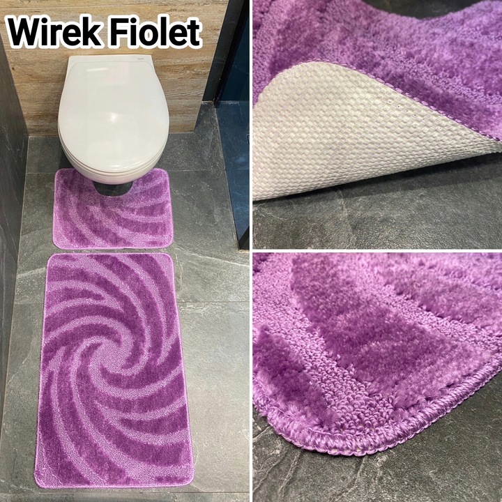 Komplet 2-częściowy dywanik łazienkowy podgumowany szybkoschnący mix wzorów