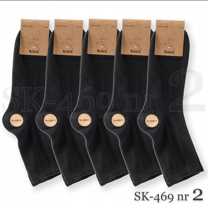 SKARPETY BAMBUSOWE męskie Czarne Antybakteryjne SKARPETKI PREMIUM