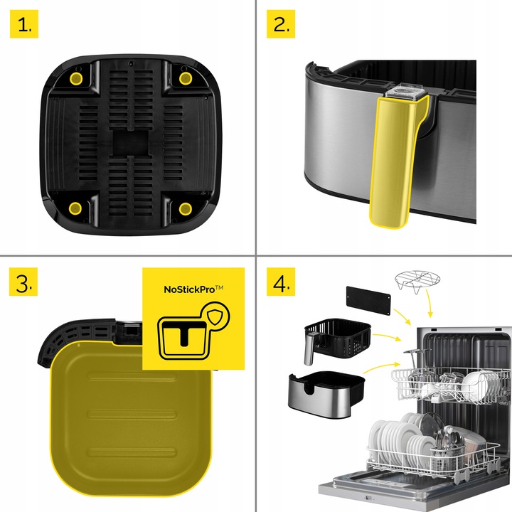 Frytkownica beztłuszczowa 6L Air Fryer Yoer 1700W +Separator +12