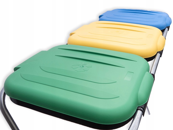 STOJAK METALOWY do Segregacji Śmieci Pojemnik KOSZ NA ODPADY na 3 WORKI