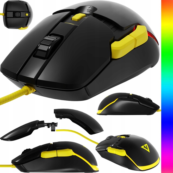 PRZEWODOWA MYSZKA GAMINGOWA 12400 DPI WYMIENNE PANELE MODECOM VOLCANO JAGER