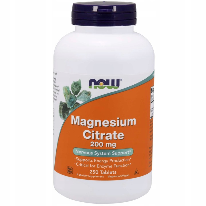 Now Foods Magnesium Citrate suplement diety 250 tabletek