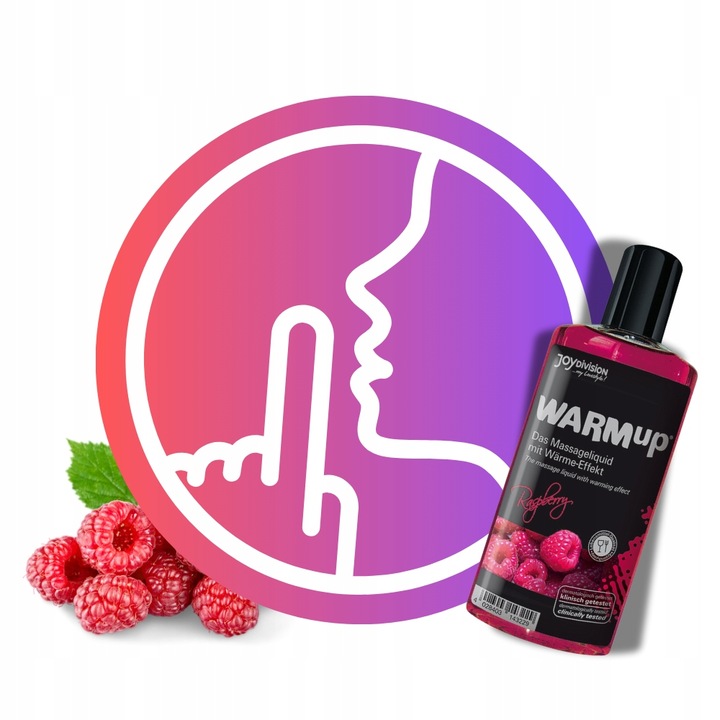 Olejek do masażu erotycznego dla par JADALNY malinowy ROZGRZEWAJĄCY 150 ml