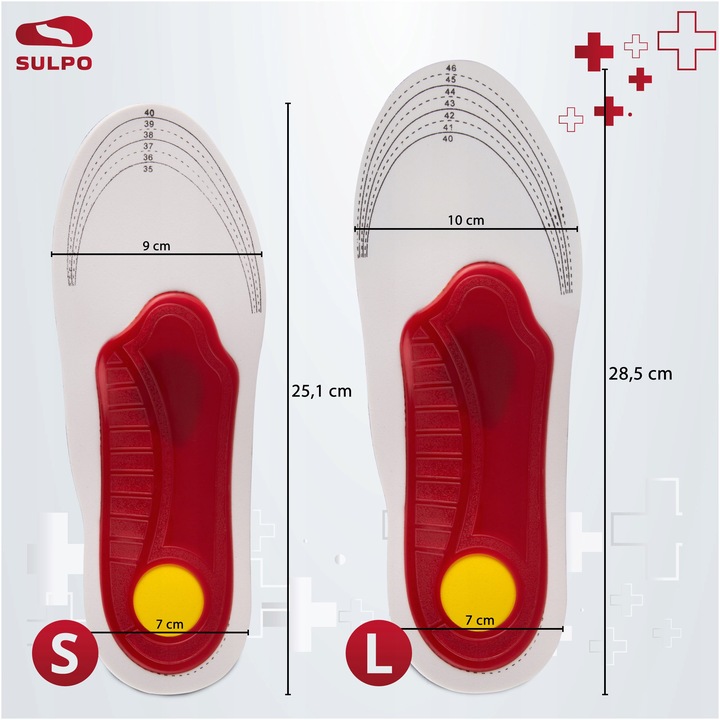 Supinujące wkładki do butów ortopedyczne na płaskostopie bolące pięty 40-45